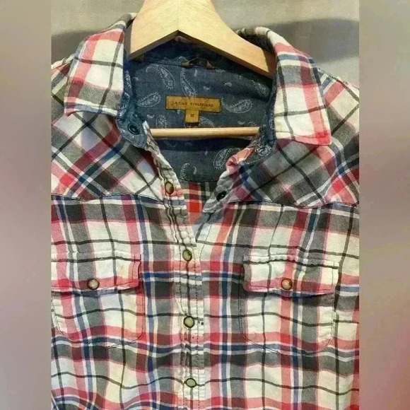 Jachs girlfriend size medium snap button down flannel - Picture 4 of 8
